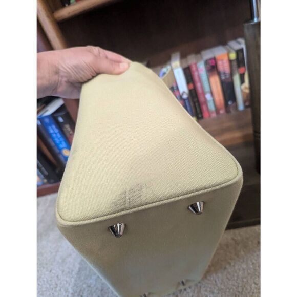 Vintage My Flat In London yellow Purple Cloth Shoulder Bag Purse Top Handle - Picture 6 of 9